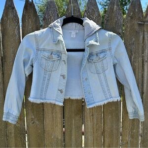 Cat & Jack Hooded Denim Jacket Sz XS 4/5